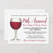 赤ワイン試飲ワイン試飲カクテルパーティーイベント インビテーションポストカード (正面/裏面)