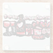 赤ワイン赤バレンタイン ガラスコースター (裏面)