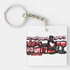 赤ワイン赤バレンタイン キーホルダー