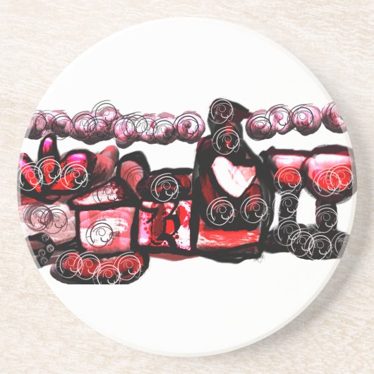 赤ワイン赤バレンタイン コースター (正面)