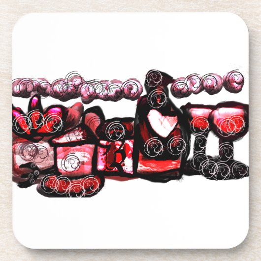 赤ワイン赤バレンタイン コースター (正面)