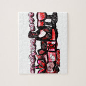 赤ワイン赤バレンタイン ジグソーパズル (縦)