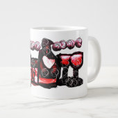 赤ワイン赤バレンタイン ジャンボコーヒーマグカップ (正面右)