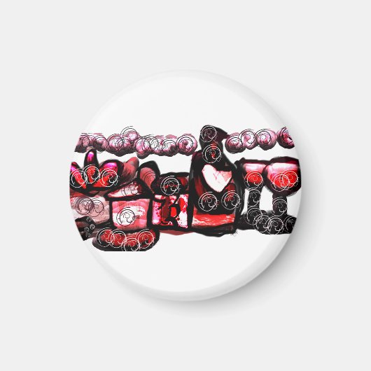 赤ワイン赤バレンタイン マグネット (正面)