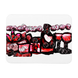 赤ワイン赤バレンタイン マグネット