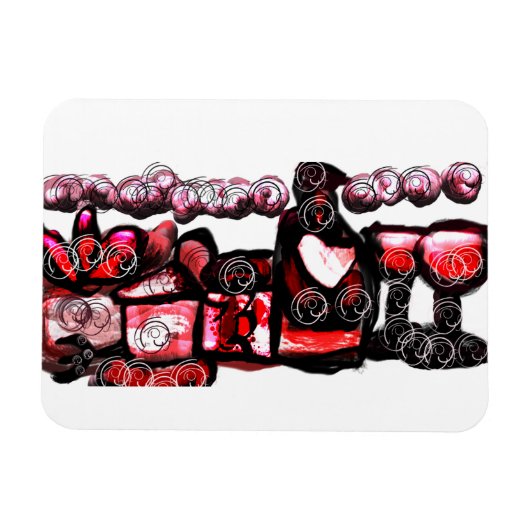 赤ワイン赤バレンタイン マグネット (横)