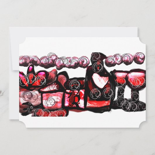 赤ワイン赤バレンタイン 招待状 (正面)