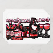 赤ワイン赤バレンタイン 招待状 (正面/裏面)