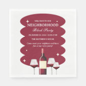 赤ワイン近隣ブロックパーティーテーブル スタンダードランチョンナプキン (正面)