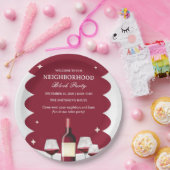 赤ワイン近隣ブロックパーティー ペーパープレート (パーティー)