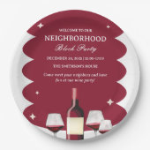 赤ワイン近隣ブロックパーティー ペーパープレート (正面)