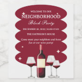 赤ワイン近隣ブロックパーティー ワインラベル (シングルラベル)