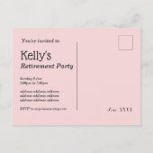 赤ワイン退職パーティの招待状はがき インビテーションポストカード (裏面)