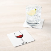 赤ワイン1杯 スクエアペーパーコースター (インサイチュ)