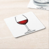 赤ワイン1杯 スクエアペーパーコースター (アングル)
