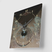 赤ワイン1杯 スクエア壁時計 (傾斜)