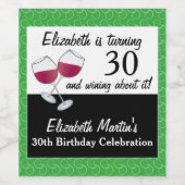 赤ワイン30歳の誕生日パーティー ワインラベル (シングルラベル)