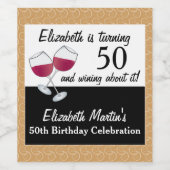 赤ワイン50歳の誕生日パーティー ワインラベル (シングルラベル)