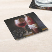 赤ワイン スクエアペーパーコースター (アングル)