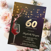 赤ワイン ストリングライト 60歳の誕生日パーティー 招待状