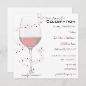赤ワイン&スパークルズ新年招待状 招待状 (正面/裏面)