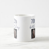 赤ワイン バラ 水彩 写真 70歳の誕生日 コーヒーマグカップ (中央)