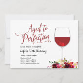 赤ワイン,フローラ,完璧に熟成,誕生日 招待状 (正面)