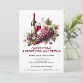 赤ワイン&ブドウ – 父の日招待状 招待状 (スタンド正面)