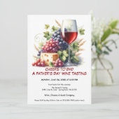 赤ワイン&ブドウ – 父の日招待状 招待状 (スタンド正面)