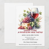 赤ワイン&ブドウ – 父の日招待状 招待状 (正面/裏面)