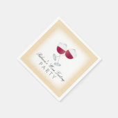 赤ワイン、ワイパーソナライズされたンテイスティングパーティー スタンダードカクテルナプキン (角)