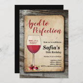 赤ワイン、ワインの招待、完璧に熟成 招待状 (正面/裏面)