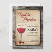 赤ワイン、ワインの招待、完璧に熟成 招待状 (正面)