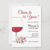 赤ワイン、ワインの招待、応援へ！ 招待状 (正面)