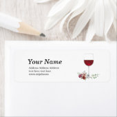 赤ワイン，差出人住所シール ラベル (インサイチュ)