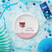 赤ワイン，成人の誕生日， 結婚's,フローラ ペーパープレート (パーティー)