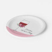 赤ワイン，成人の誕生日， 結婚's,フローラ ペーパープレート (アングル)