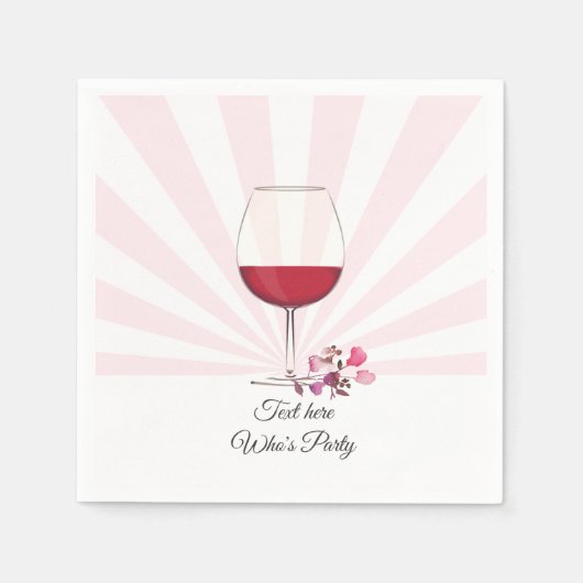 赤ワイン，成人誕生日，結婚フローラ スタンダードカクテルナプキン (正面)