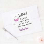 赤ワイン_注文ボトル名おもしろいタグ スクエアシール (封筒)