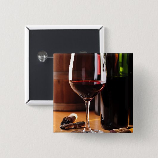 赤ワイン 缶バッジ (正面&裏面)