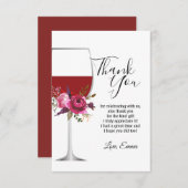 赤ワイン, 花, 感謝カード 招待状 (正面/裏面)