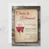 赤ワイン、退職パーティー、退職 招待状 (正面)