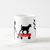 赤ワゴンかわいいヤギと子供のトートマヤギ コーヒーマグカップ (中央)