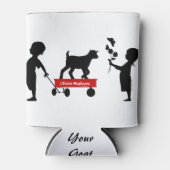 赤ワゴンかわいいヤギと子供のトートマヤギ 缶クーラー (正面)