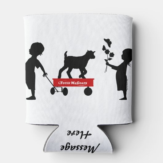 赤ワゴンかわいいヤギと子供のトートマヤギ 缶クーラー (裏面)