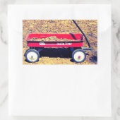 赤ワゴンのシール 長方形シール (バッグ)