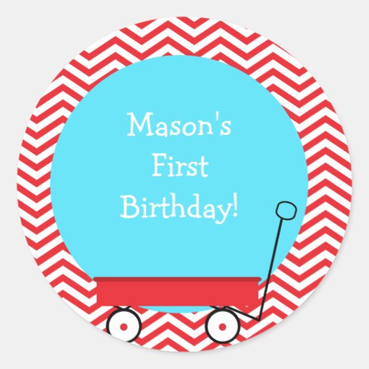 赤ワゴンのスティッカーを優先 ラウンドシール (正面)