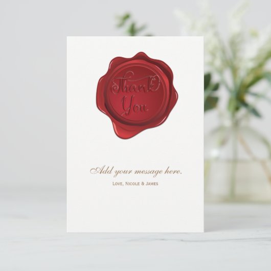 赤ワックスシエレガントーフォーマルルお礼 サンキューカード (スタンド正面)