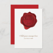 赤ワックスシエレガントーフォーマルルお礼 サンキューカード (正面/裏面)