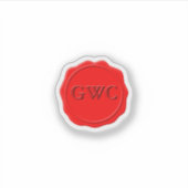 赤ワックスシフェイクールモノグラムカスタム シール (正面)